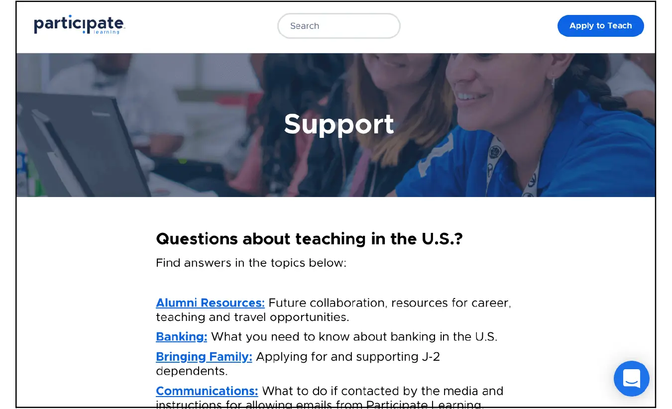 participate support page