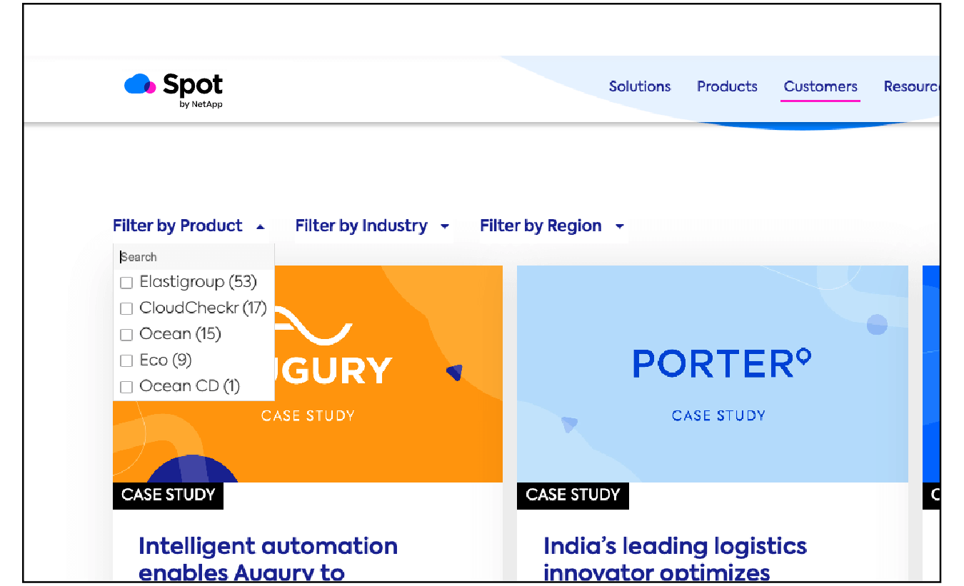 spot.io filtering feature